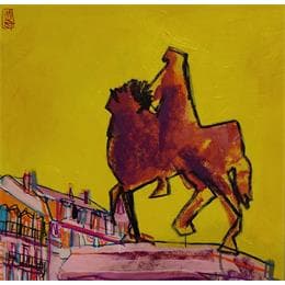 Peinture The sun advance par Anicet Olivier | Tableau Figuratif Acrylique Urbain