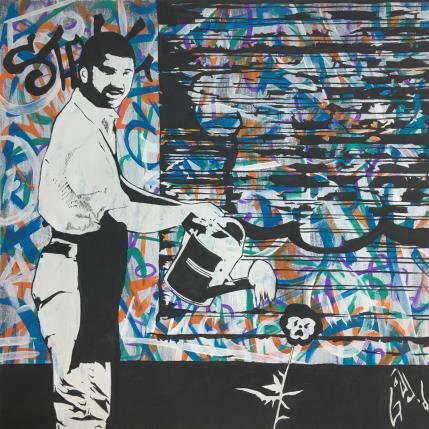 Peinture guerilla gardening par Di Vicino Gaudio Alessandro | Tableau Street Art Acrylique, Graffiti scènes de vie