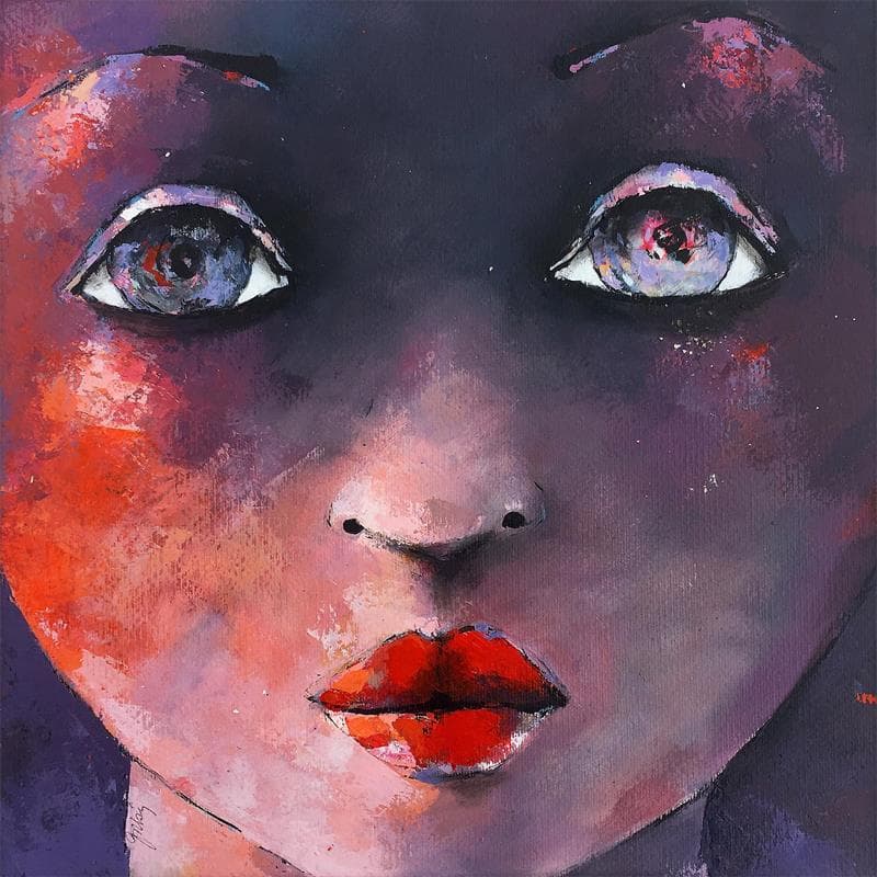 Painting PM.21 by Abiy | Painting Naive art Portrait Oil