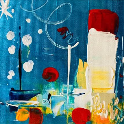 Gemälde Sous la lune II von Bastide d´Izard Armelle | Gemälde Abstrakt Öl Landschaften, Urban