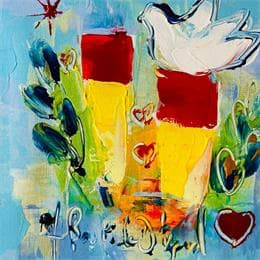 Gemälde Toi et moi 1 von Bastide d´Izard Armelle | Gemälde Figurativ Öl Landschaften, Pop-Ikonen, Urban