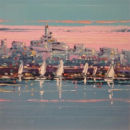 Peinture Matin dans la rade par Corbière Liisa | Tableau Figuratif Huile Marine