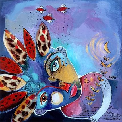 Painting Lunaire by Ketfa Laure | Painting Raw art Acrylic Life style