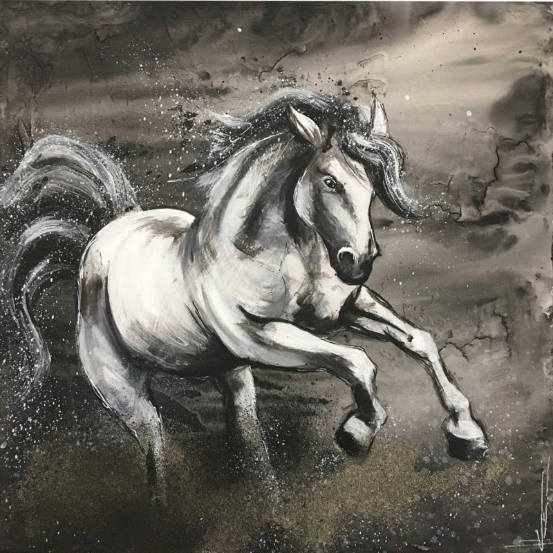 Peinture Au galop par Locoge Alice | Tableau Figuratif Animaux Acrylique