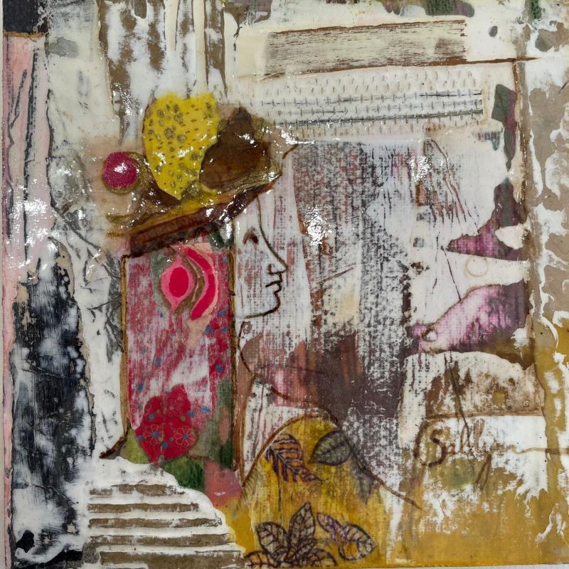 Painting Evening thought by Sablyne | Painting Raw art Portrait Acrylic