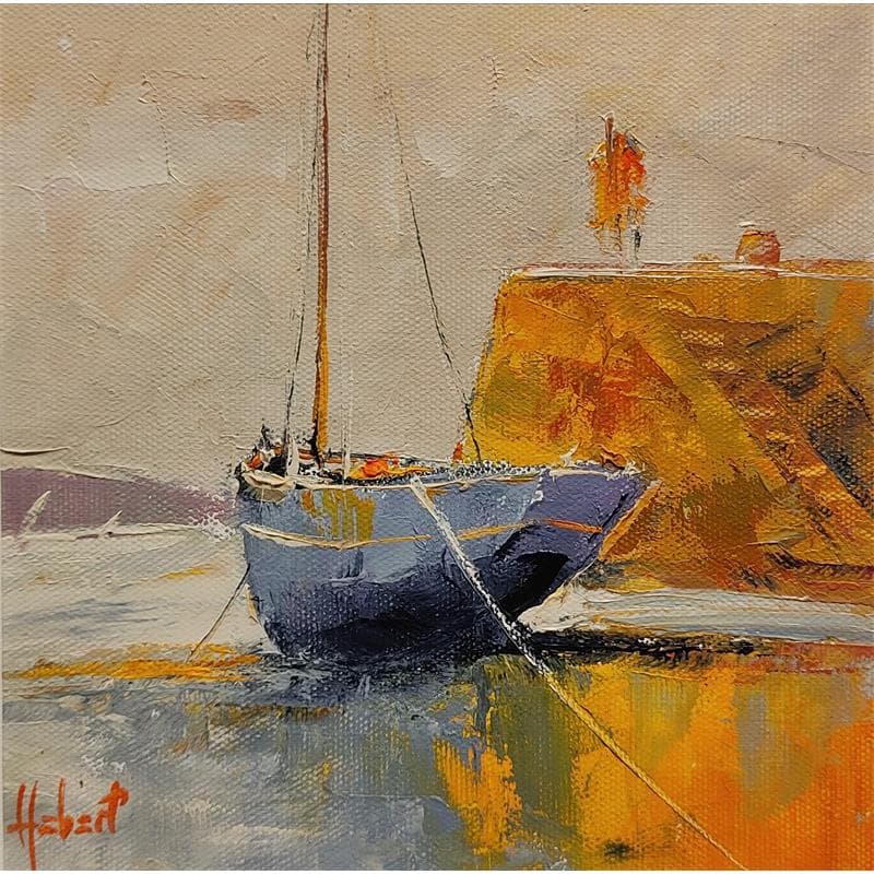 Painting Au port by Hébert Franck | Painting Figurative Marine Oil
