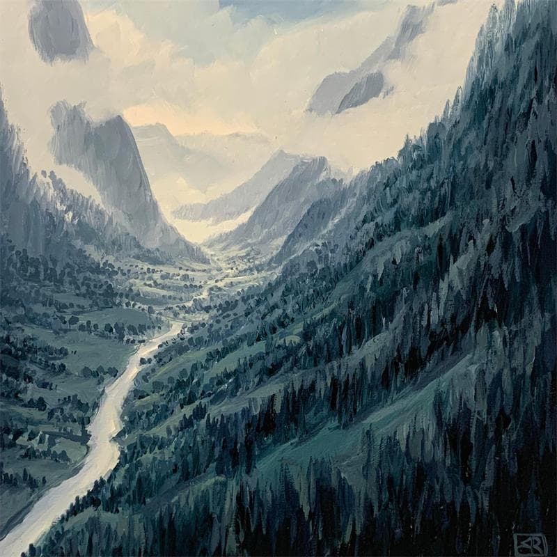 Painting High quiet river by Requena Elena | Painting Figurative Portrait Pop icons Oil