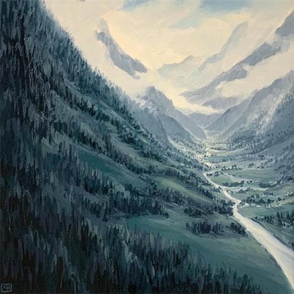Peinture Through the mountains par Requena Elena | Tableau  Huile