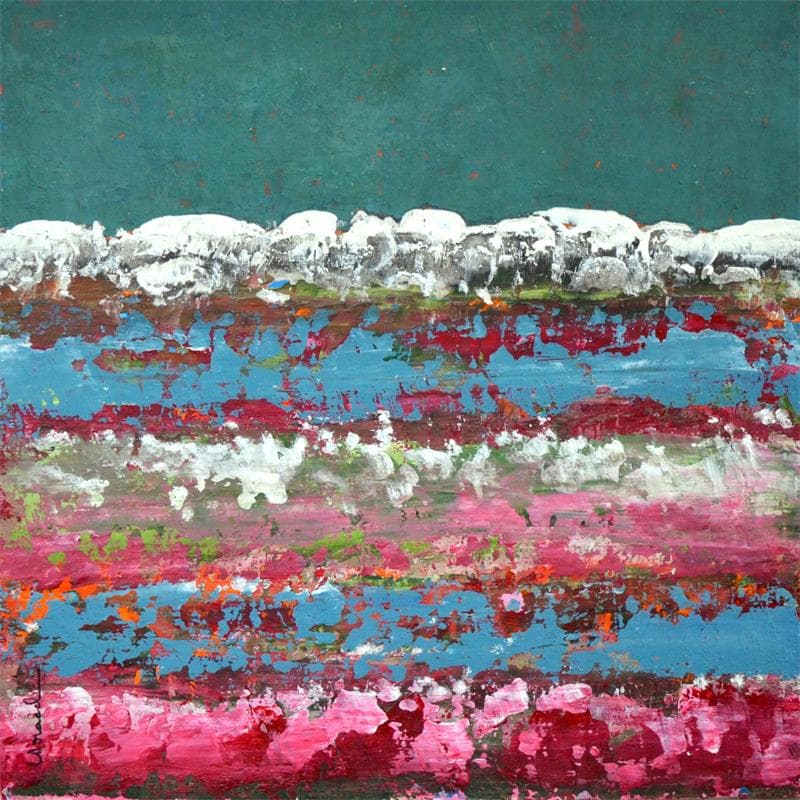 Peinture T389 par Moracchini Laurence | Tableau Abstrait Minimaliste Acrylique