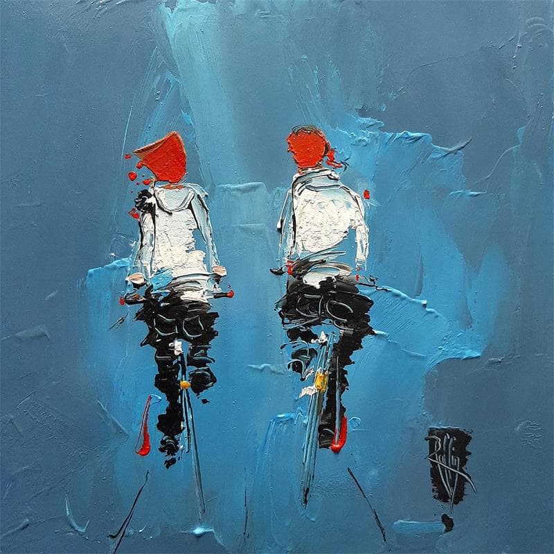 Painting Douce rencontre by Raffin Christian | Painting Figurative Life style Oil