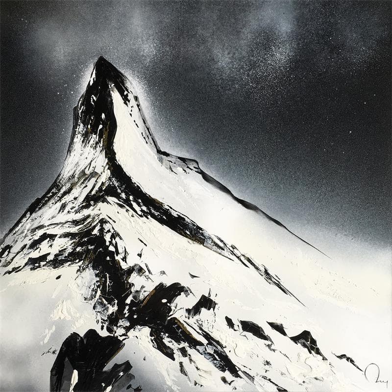 Peinture Shiny in the rain par Rey Julien | Tableau Figuratif Noir & blanc Acrylique