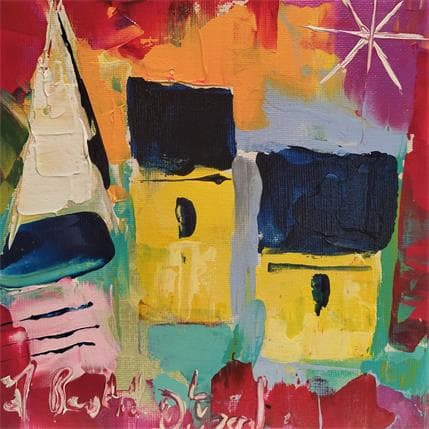 Peinture SUR LA PLAGE par Bastide d´Izard Armelle | Tableau Abstrait Acrylique Paysages