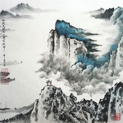 Peinture Late spring of Yangtze River par Du Mingxuan | Tableau Figuratif Aquarelle Paysages