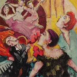 Peinture harmonie des arts 1 par Garilli Nicole | Tableau Figuratif Huile Portraits, Scènes de vie