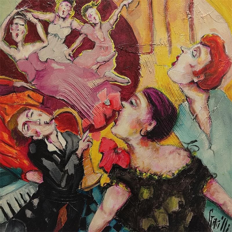 Peinture harmonie des arts 1 par Garilli Nicole | Tableau Figuratif Portraits Scènes de vie Huile