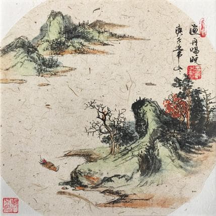 Peinture Voice of shipping boats par Yu Huan Huan | Tableau Figuratif Paysages