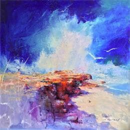 Painting Two seagulls by Petras Ivica | Painting Figurative Oil Landscapes