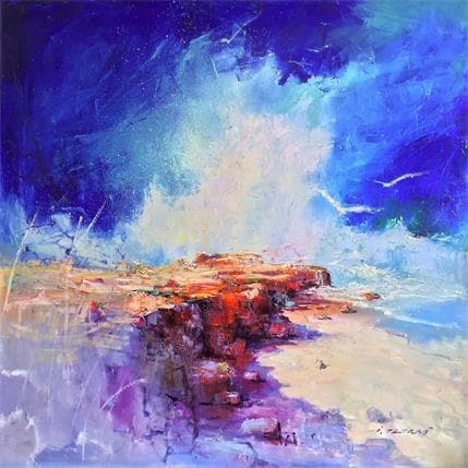 Painting Two seagulls by Petras Ivica | Painting Figurative Oil Landscapes