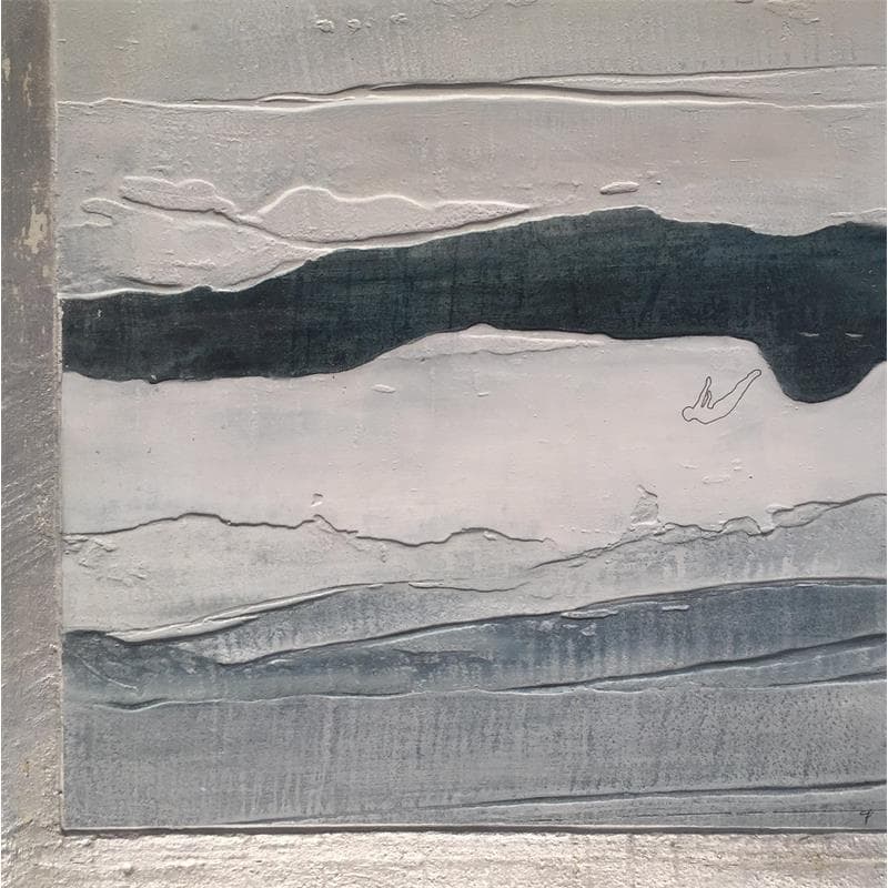 Peinture Una finestra vista mare par Roma Gaia | Tableau Art Singulier Marine Minimaliste