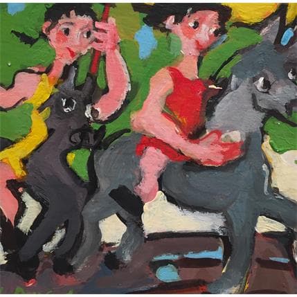 Painting Course au pompon by Doucedame Christine | Painting Figurative Acrylic Life style