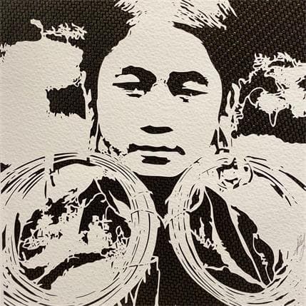 Gemälde Tribal vibe von Louafi Valentine | Gemälde Figurativ Pop-Ikonen, Porträt