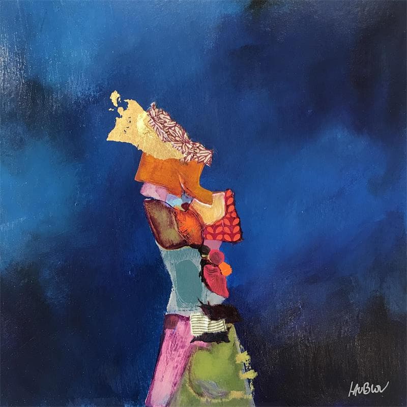 Painting Fillette solitaire by Lau Blou | Painting Figurative Portrait Acrylic