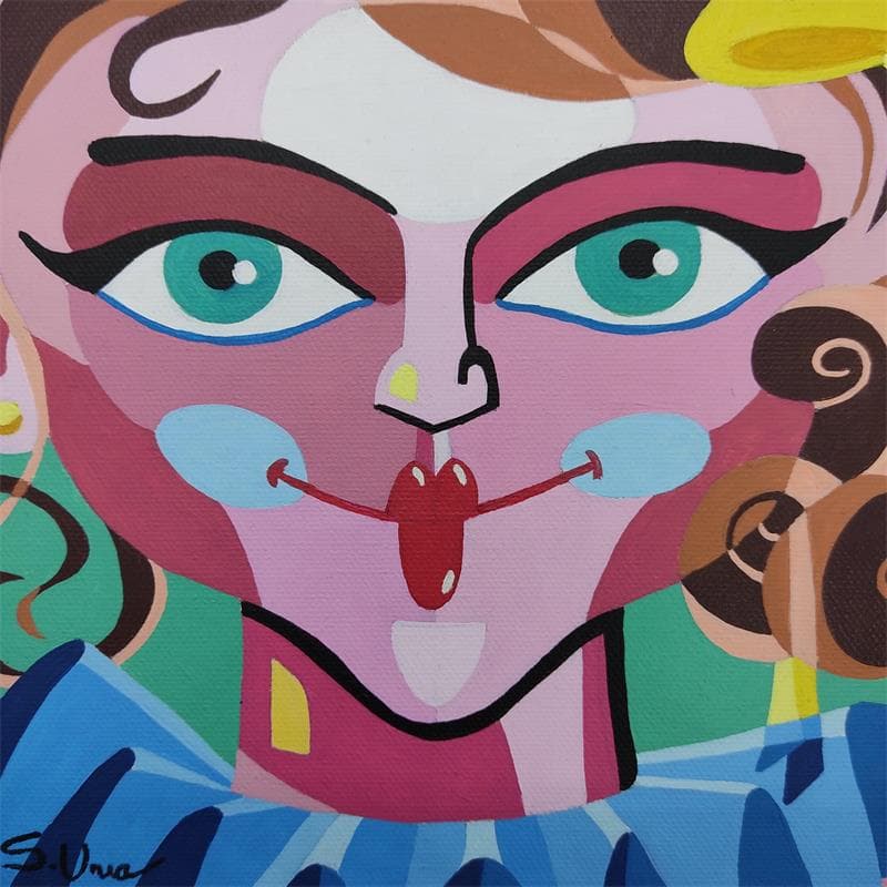 Gemälde HAPPY von S.Uria | Gemälde Figurativ Porträt Acryl