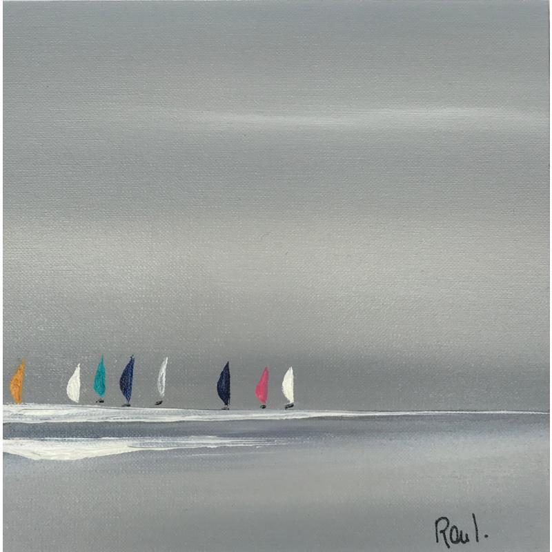 Painting RÉGATE 22 by Roussel Marie-Ange et Fanny | Painting Figurative Oil