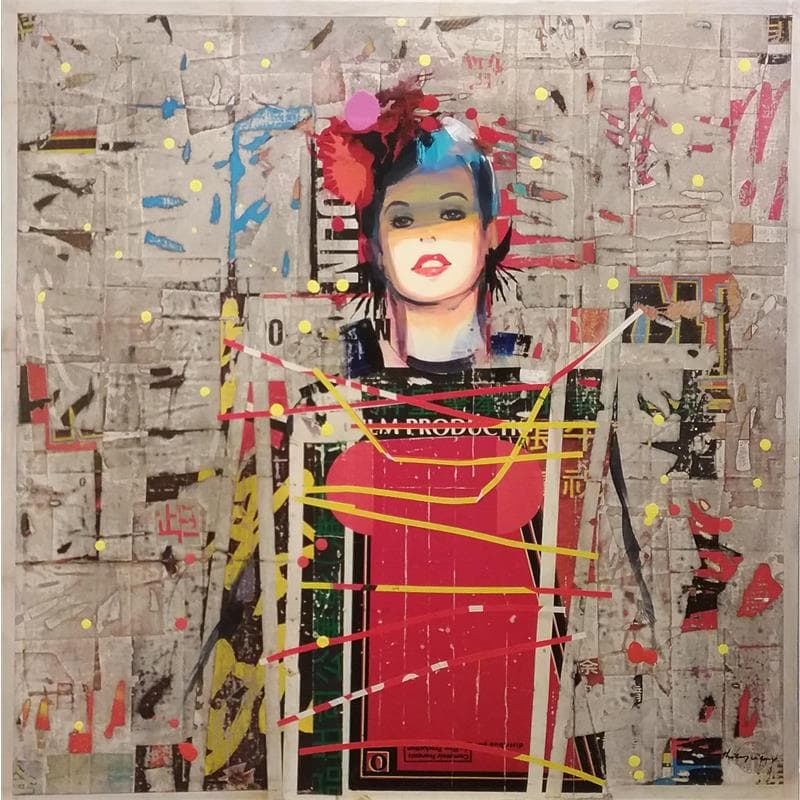 Gemälde FRENCH CONNECTION von Vieux Thierry | Gemälde Pop-Art Porträt Acryl